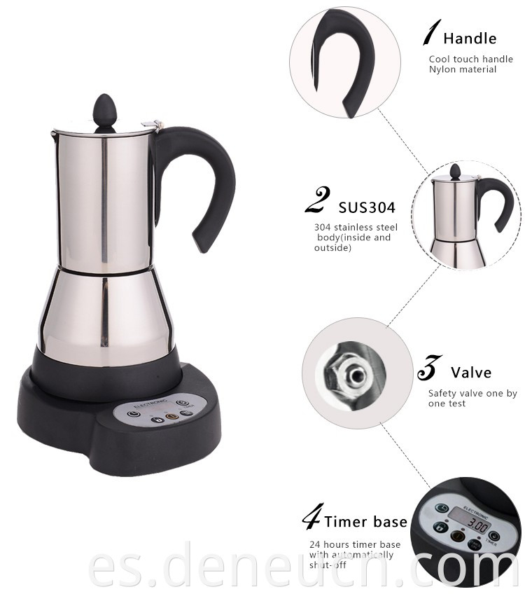 Máquina de café espresso eléctrico 220V/110V 480W acero inoxidable